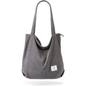 Women Corduroy Tote Bag Zipper Casual Tote's Handbag Big Capacity Shoulder Bag